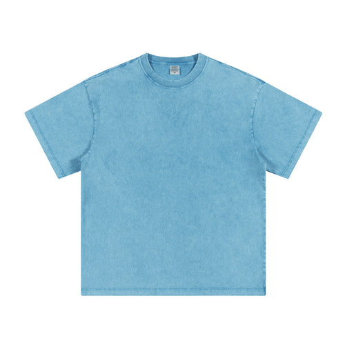 Men's summer American youth fashion brand heavy all neckline cotton short sleeve loose trend T-shirt men