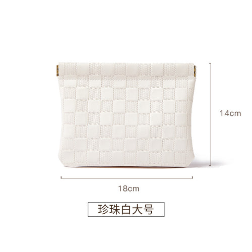 Makeup bag Women's new high-end portable travel mini makeup bag mouth red storage bag storage bag