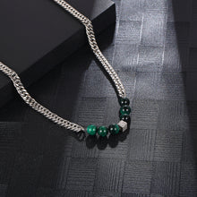 Load image into Gallery viewer, Stainless Steel Green Bead Splicing Minimalism Fashion Necklace