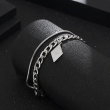 Load image into Gallery viewer, Stainless Steel Double Layer Geometric Rhomb Bracelet