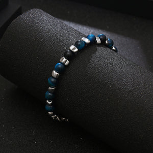 Stainless Steel Blue Natural Stone Bead Splicing Trend Bracelet