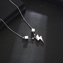 Load image into Gallery viewer, Stainless Steel Block Lightning Pendant Necklace