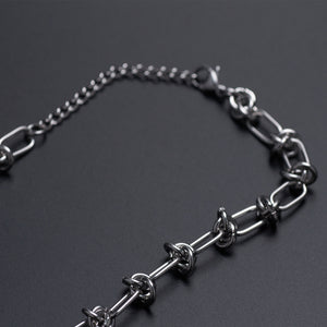 Stainless Steel INS Style Hip Hop Knot Necklace