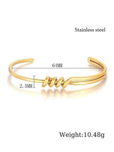 Stainless Steel European and American Fashion Geometric C-shaped Wrapped Knot Bracelet