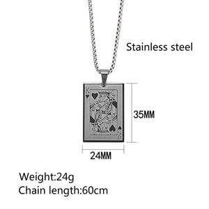 Creative Design Poker Heart K Stainless Steel Pendant Necklace