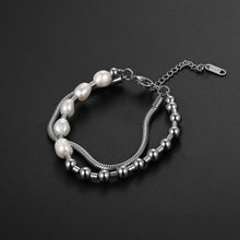 Load image into Gallery viewer, Stainless Steel Irregular Pearls Trend Fashion Bracelet