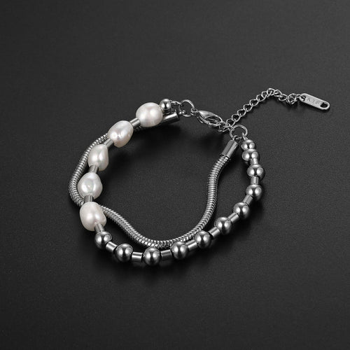 Stainless Steel Irregular Pearls Trend Fashion Bracelet