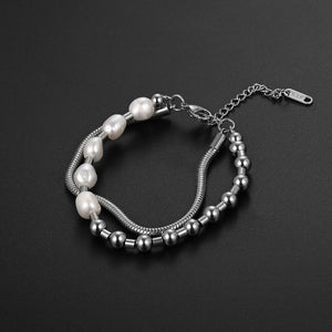 Stainless Steel Irregular Pearls Trend Fashion Bracelet