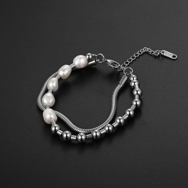 Stainless Steel Irregular Pearls Trend Fashion Bracelet