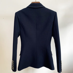 Top quality goods 2021 new women's suit beaded trim open line decoration double breasted wide slim leisure small suit