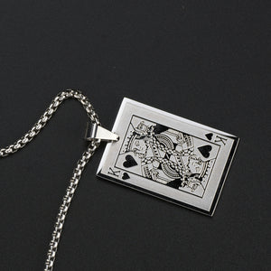 Creative Design Poker Heart K Stainless Steel Pendant Necklace