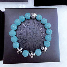 Load image into Gallery viewer, ch Kroheart vintage do old cross obsidian bracelet Hip Hop punk style couple bracelet