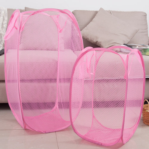 Foldable portable mesh laundry basket Laundry basket Home storage Children's toys storage clothes storage