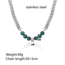 Load image into Gallery viewer, Stainless Steel Green Bead Splicing Minimalism Fashion Necklace