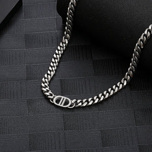 Stainless Steel Letter spliced Cuban Trend Chain Neckalce
