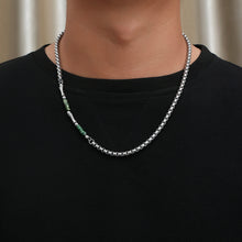 Load image into Gallery viewer, Stainless Steel Green Shell Bamboo Joint Splicing Pearl Chain Necklace