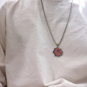 Stainless Steel Cartoon Smiley Face Pendant Necklace