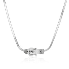 Load image into Gallery viewer, Stainless Steel Belt Buckle Minimalism Necklace