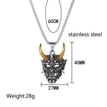 Load image into Gallery viewer, Stainless Steel Japanese Mask Personality  Retro Pendant Necklace