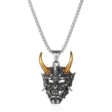 Load image into Gallery viewer, Stainless Steel Japanese Mask Personality  Retro Pendant Necklace