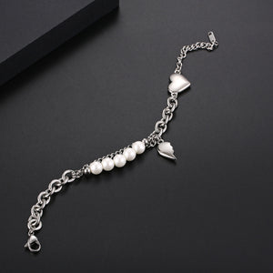 Stainless Steel Love Aritificial Pearls Fashion Bracelet