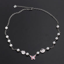Load image into Gallery viewer, Stainless Steel GD Quan Zhilong Butterfly Pearl Trend Necklace