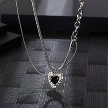 Load image into Gallery viewer, Stainless Steel Irregular Black Love Minimalism Pendant Necklace
