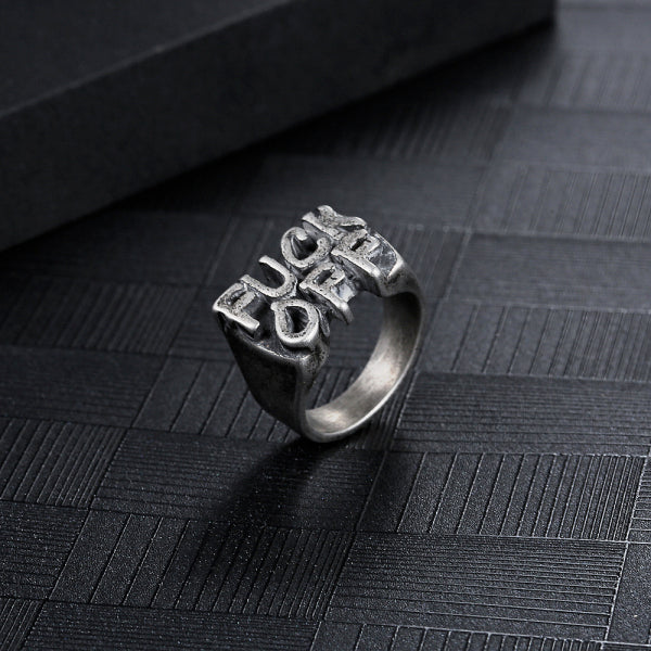 Stainless Steel FUCK OFF  Ring