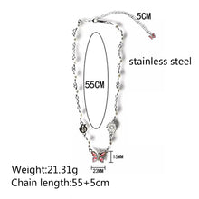 Load image into Gallery viewer, Stainless Steel GD Quan Zhilong Butterfly Pearl Trend Necklace