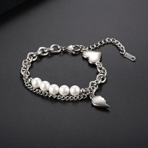 Stainless Steel Love Aritificial Pearls Fashion Bracelet