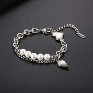 Stainless Steel Love Aritificial Pearls Fashion Bracelet