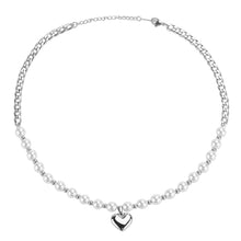 Load image into Gallery viewer, Stainless Steel Chain Splicing Pearls Love Minimalism Necklace