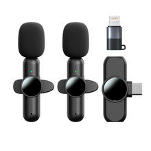 Load image into Gallery viewer, Cross-border foreign trade explosive one tow two collar microphone computer outdoor live noise reduction wireless Bluetooth mini microphone