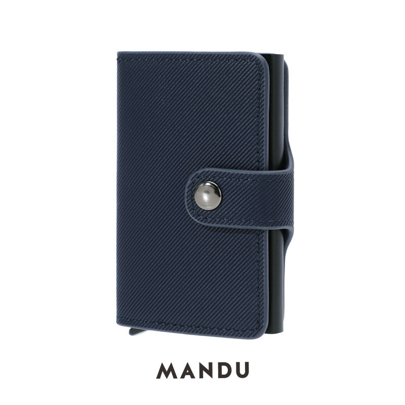 MANDU new fashion men's RFID business card bag pocket coin wallet man