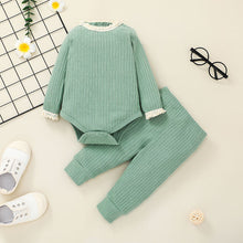 Load image into Gallery viewer, Baby suit new baby solid color jacket crawler two-piece set 2021 summer long sleeve suit for children