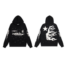 Load image into Gallery viewer, The new Hell Star loose retro letter print hooded sweatshirt and trousers are trendy