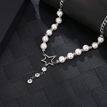 Load image into Gallery viewer, Stainless Steel Bead Aritificial Pearls Splicing Fashion Necklace