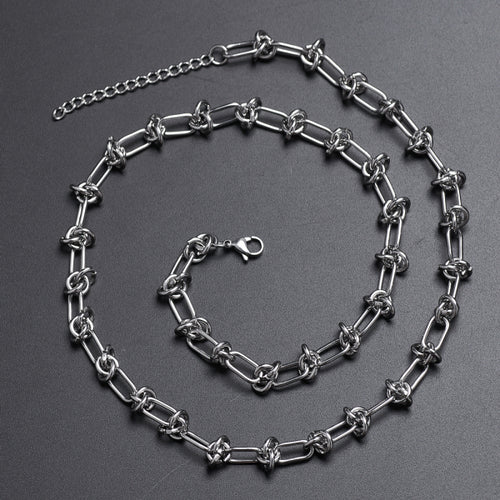 Stainless Steel INS Style Hip Hop Knot Necklace