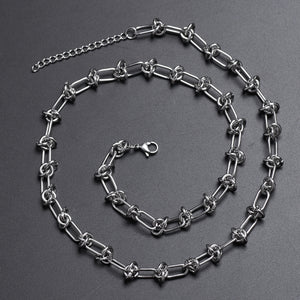 Stainless Steel INS Style Hip Hop Knot Necklace