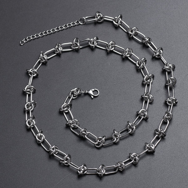 Stainless Steel INS Style Hip Hop Knot Necklace