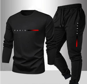 Spring and fall new 3D fashion trend trend long sleeve trousers T-shirt full print