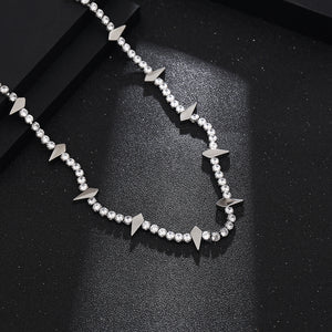 Stainless Steel Full Diamond Splicing Necklace