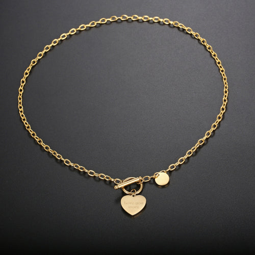 Stainless Steel OT Buckle Round Brand Love Trend Necklace