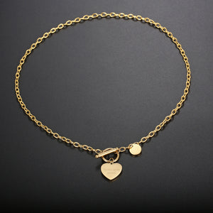 Stainless Steel OT Buckle Round Brand Love Trend Necklace