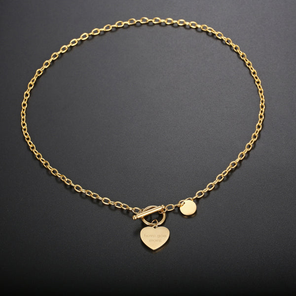 Stainless Steel OT Buckle Round Brand Love Trend Necklace