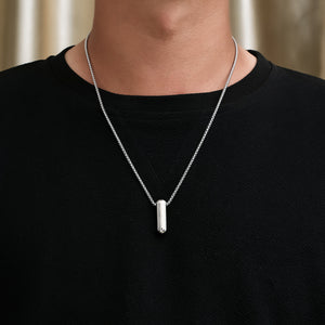 Stainless Steel Capsule Trend Pendant Necklace