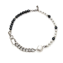 Load image into Gallery viewer, Stainless Steel Retro Black Gallstone Spliced Pearl Necklace