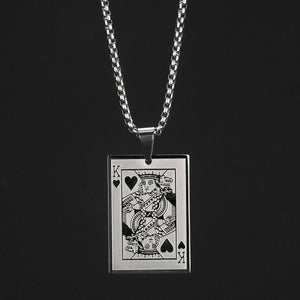 Creative Design Poker Heart K Stainless Steel Pendant Necklace