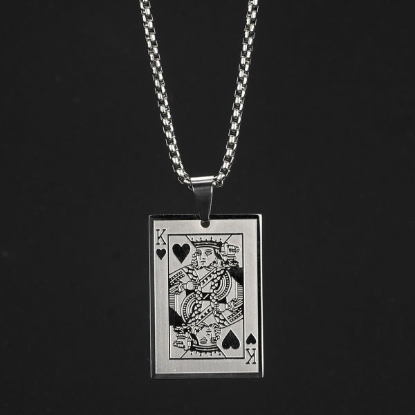 Creative Design Poker Heart K Stainless Steel Pendant Necklace