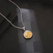 Load image into Gallery viewer, Stainless Steel Irregular Round Card Dice Playing Card Necklace